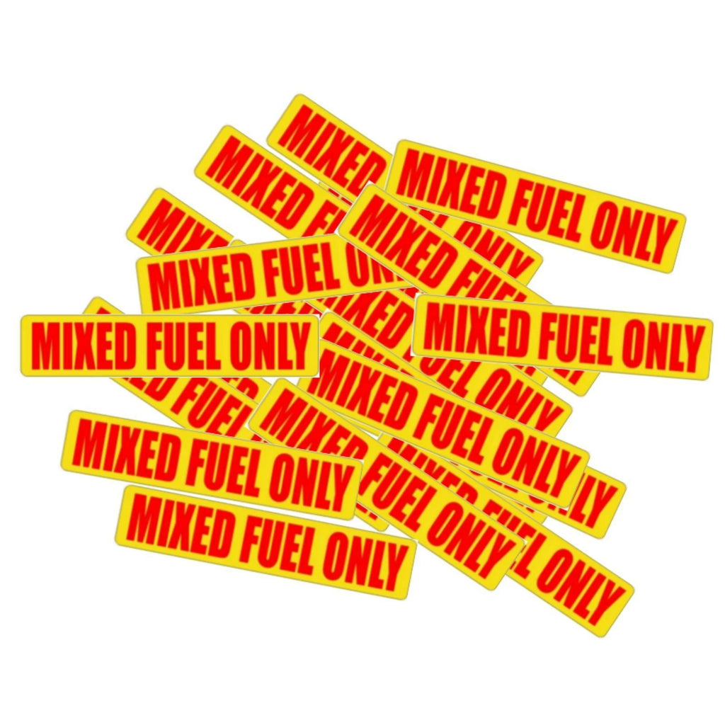 Clear Mixed Fuel Only Identification Stickers for (Set of 20)
