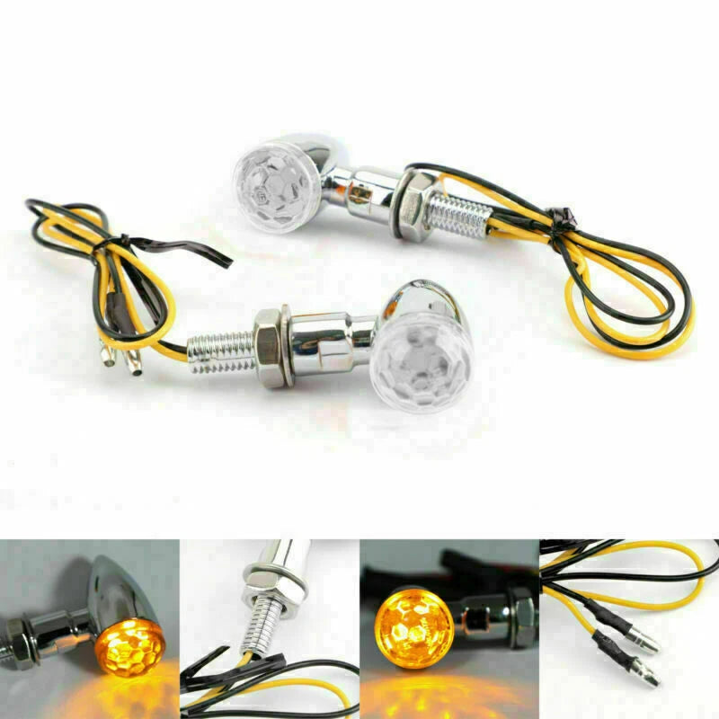 Universal Chrome Mini Bullet Turn Signal Indicator Light CR Len T9