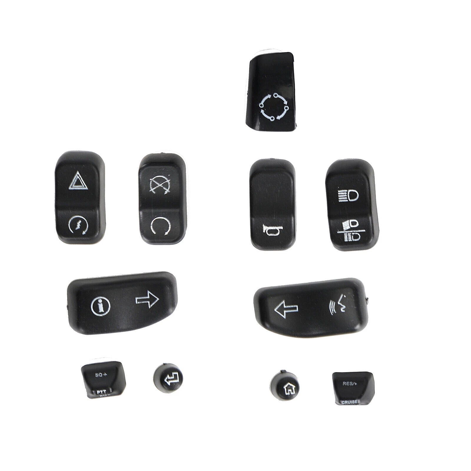11 Pieces Control Switch Cap Buttons for Harley-Davidson Glide Road King (2014–2019) T9