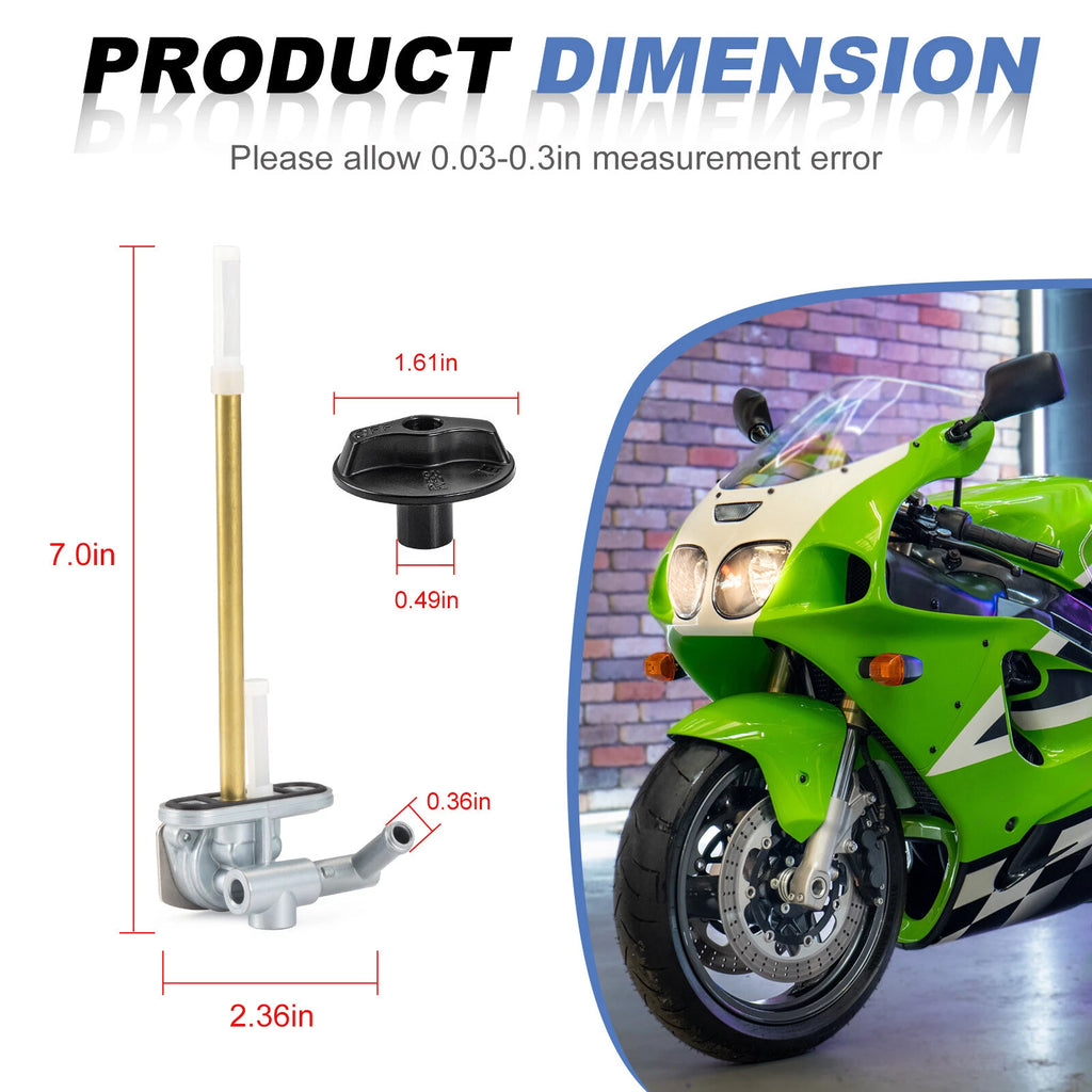 Fuel Tank Petcock Valve with Knob for Kawasaki Ninja ZX7R ZX7RR ZX750P ZX750N (1996–2003)