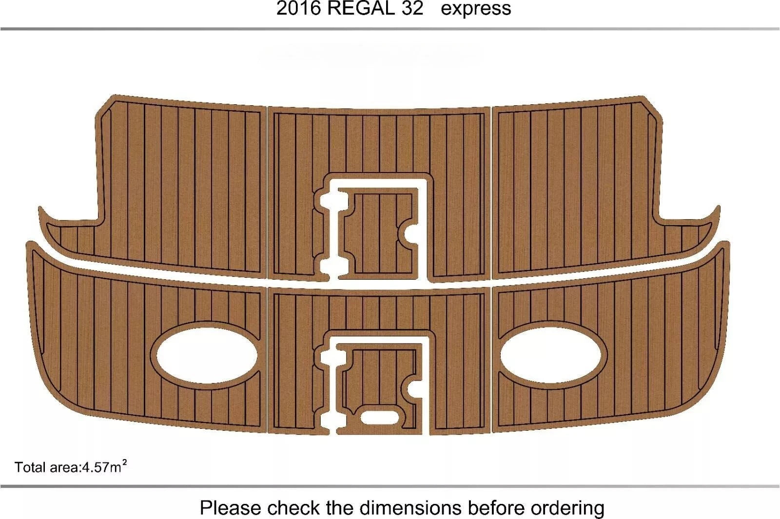 EVA Teak Flooring Pads for Regal 32 Express (2016)