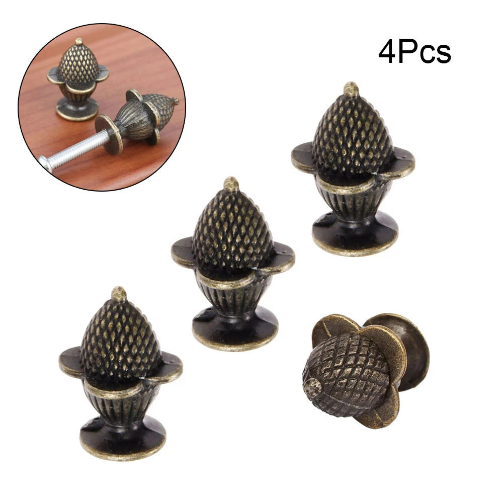 Set of 4 Antique Strawberry Shape Drawer Knobs for Jewelry Box