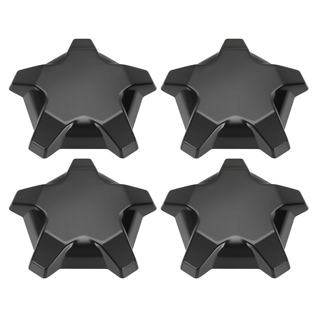 Set of 4 Matte Flash Black 5 Lug Rim Caps for Polaris RZR Turbo Pro R (2022–2024)