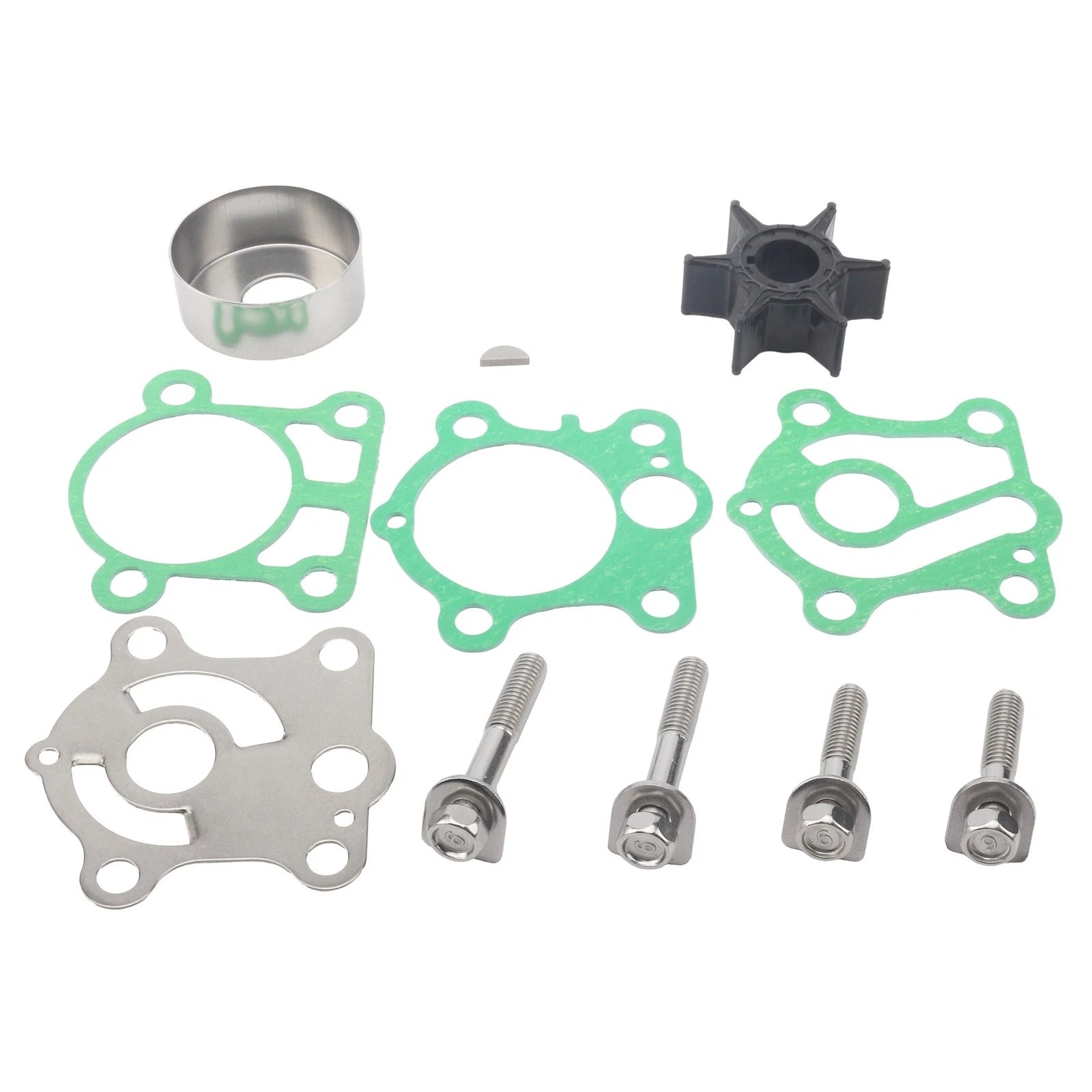 Water Pump Impeller Repair Kit for Yamaha 2-Str 25 30 HP Outboard (6J8-W0078-A1)