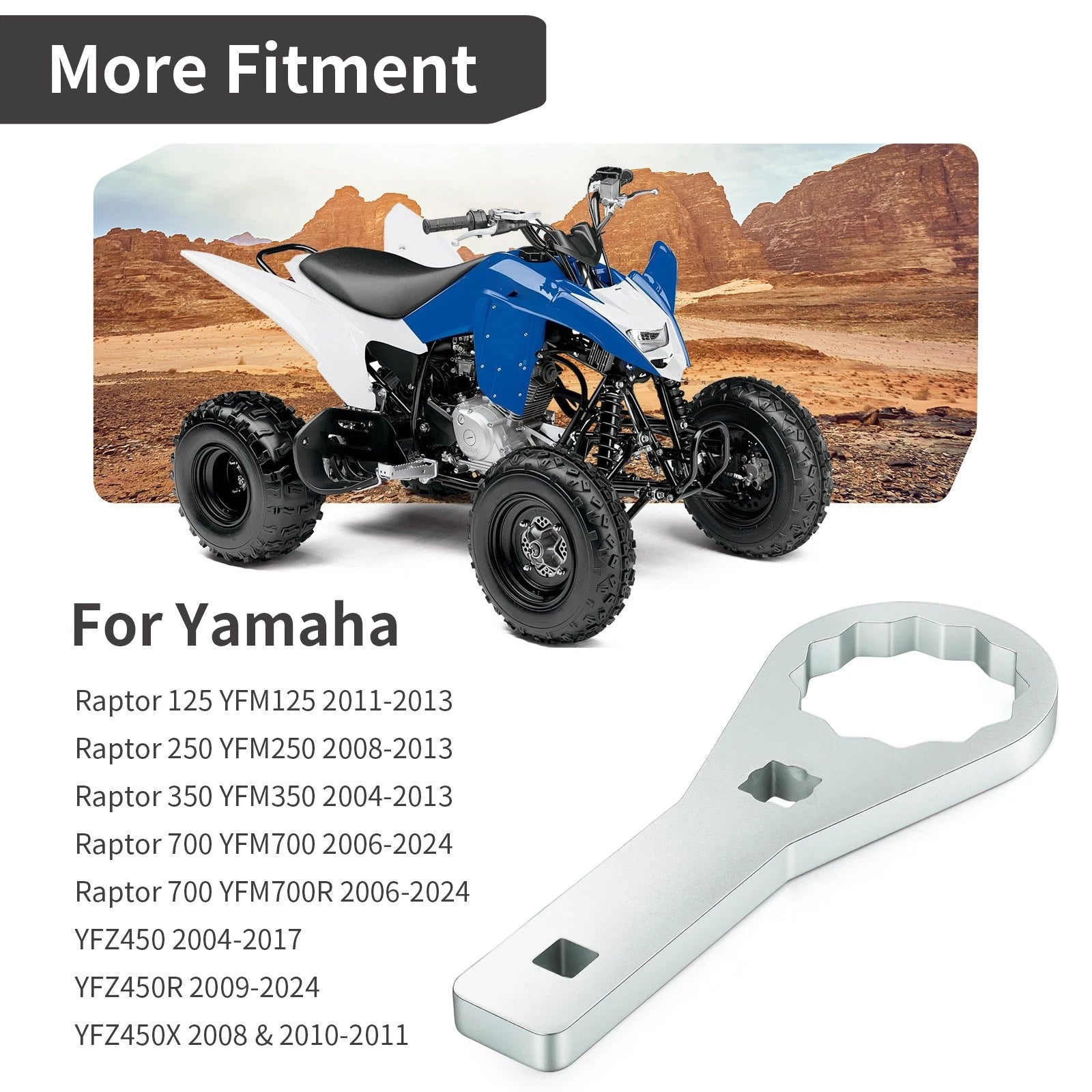 46mm Rear Axle Nut Wrench Tool for Yamaha YFZ450R (2009–2024), YFZ450X (2008, 2010–2011)