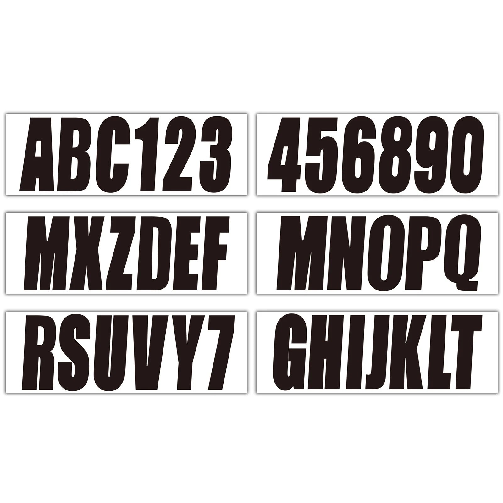 Set of 4 Custom Boat Registration Numbers Decal Stickers A-Z 0-9 3"