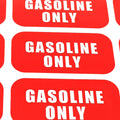 Gasoline Only Fuel Caution Warning Decal for Universal Use (1"x 2")