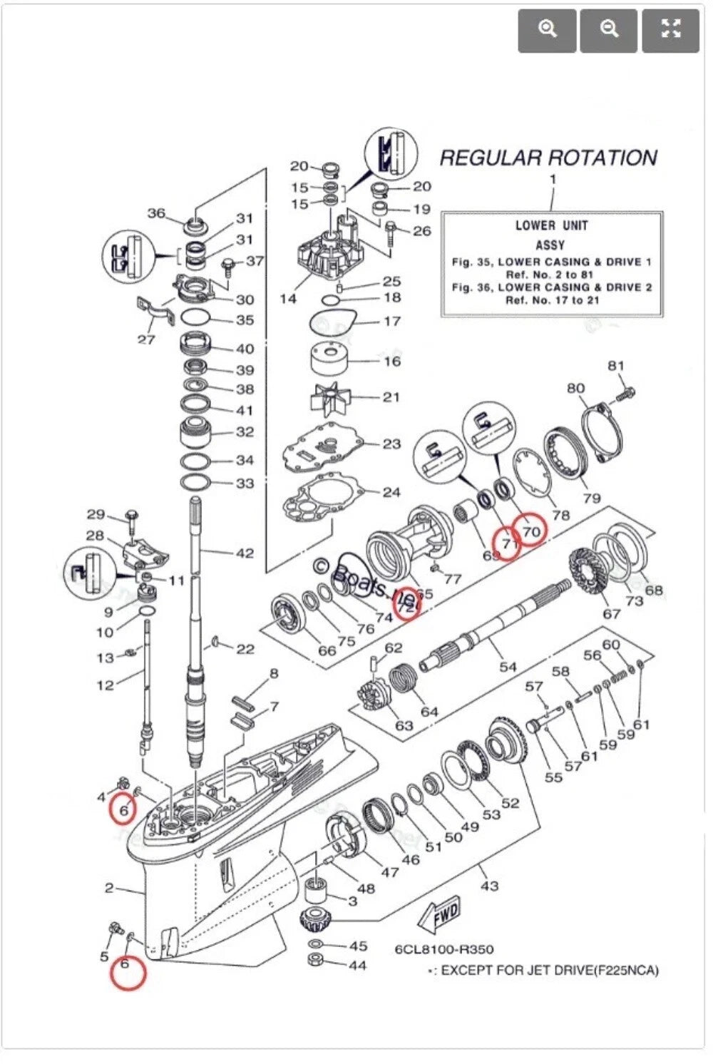 Seal Kit for Yamaha Outboard Motor Lower Gearcase (93101-30002, 93101-30004)