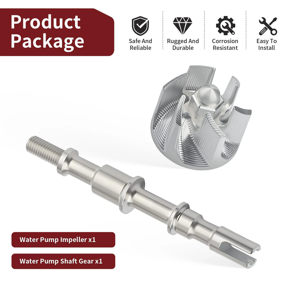 Water Pump Impeller & Shaft for Kawasaki Brute Force 300 (2003–2007) 59256-Y001 13107-Y006