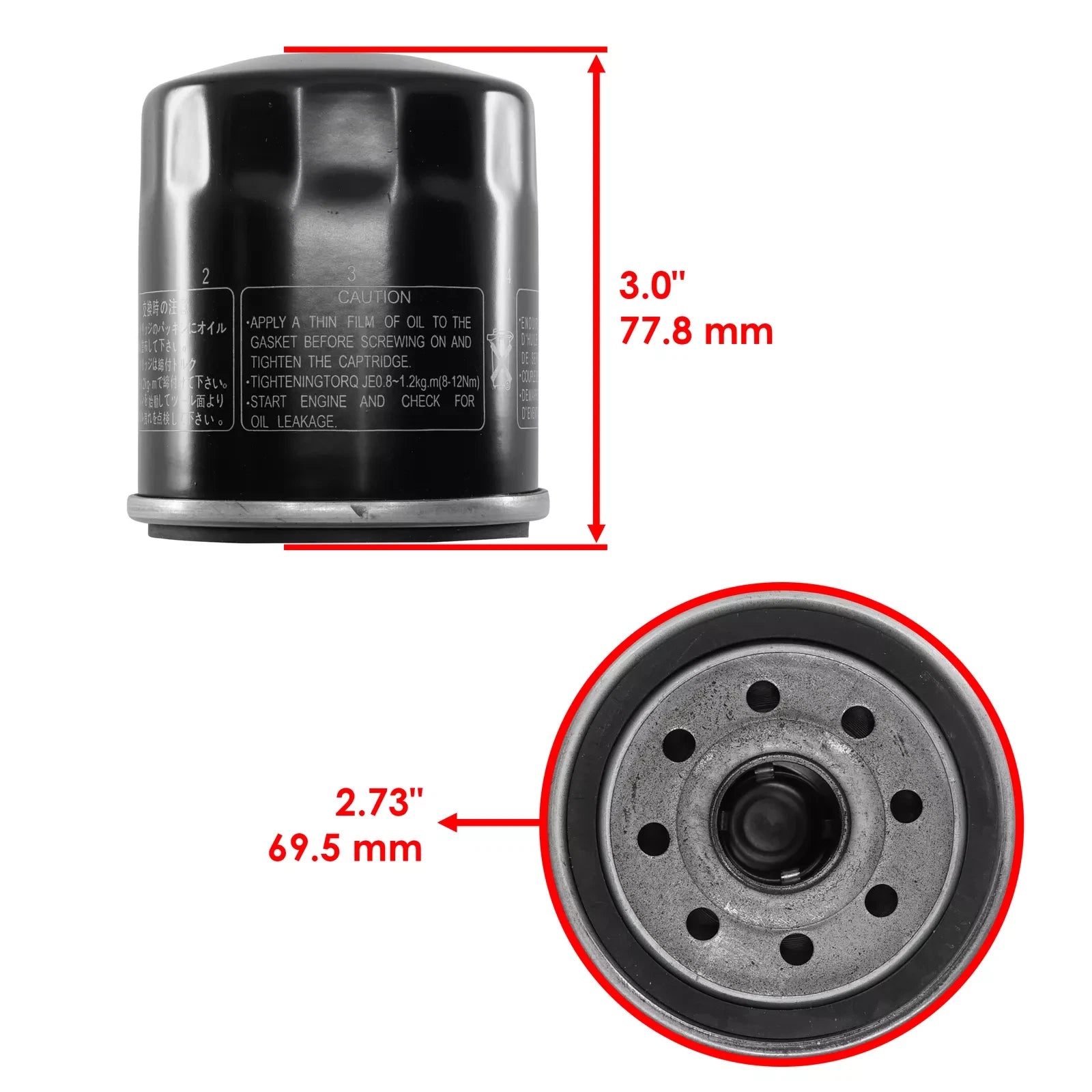 Oil Filter for Yamaha YZF-R1 (2000–2023) 5GH-13440-00-00 5GH-13440-10-00 5GH-13440-30-00