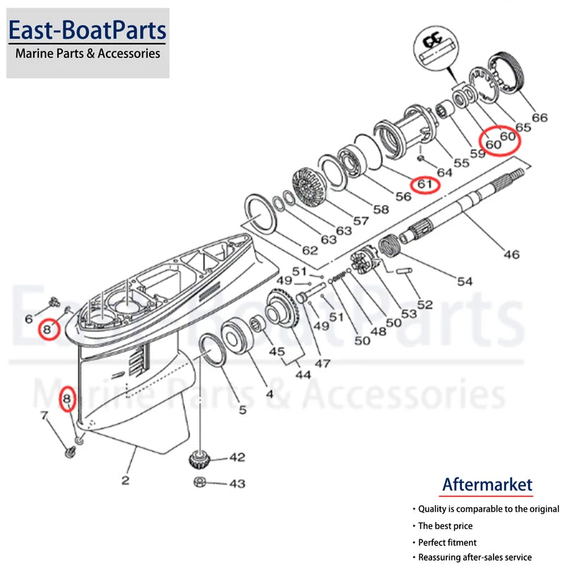 Propeller Shaft Seal Kit for Yamaha 115hp 130hp (F115A F115T F115B F130A)