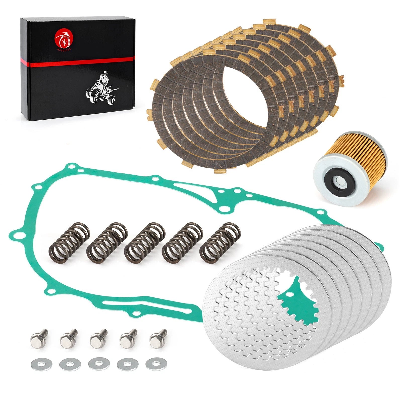 Clutch Plates Kit with Heavy Duty Springs for Yamaha V Star 650 (1998–2016)