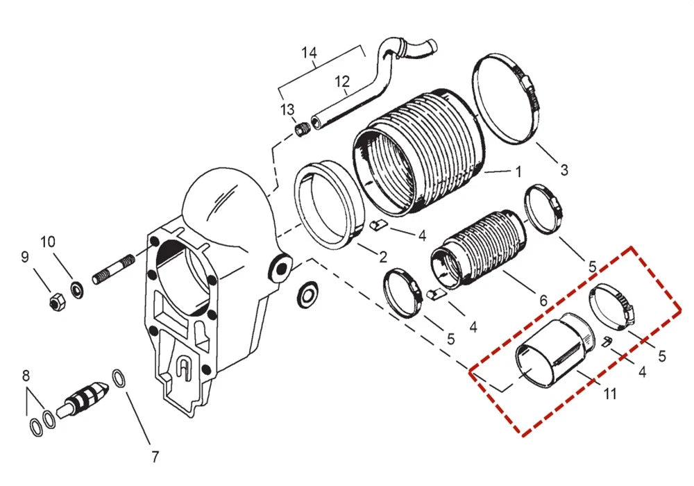 Exhaust Tube Bellows for MerCruiser Alpha One Bravo I (Alpha One, Bravo I)