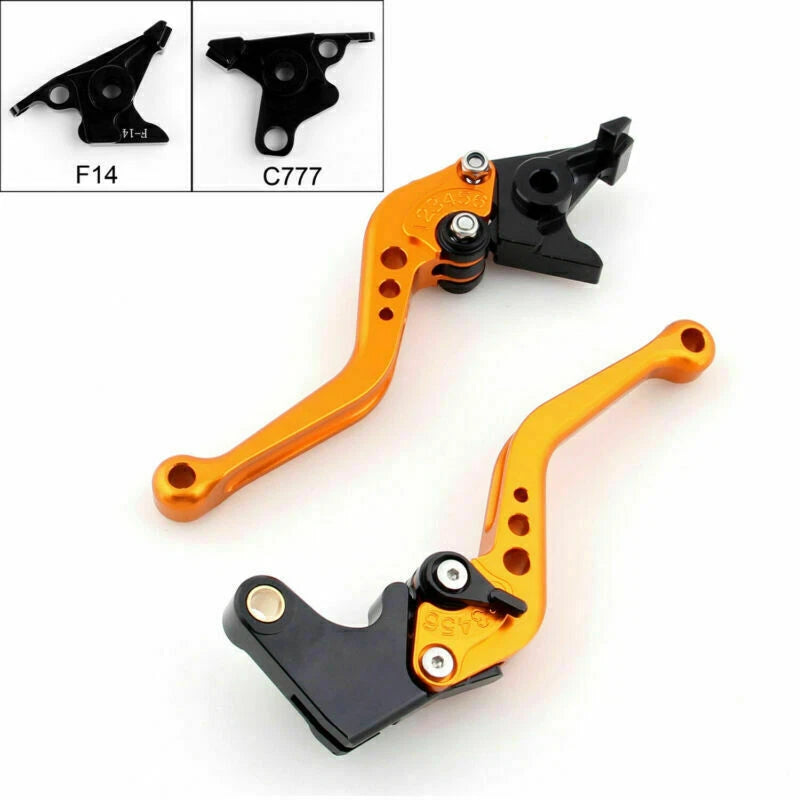 Short Brake Clutch Levers for Yamaha FJR 1300 (2003) & Buell 1125R/1125CR (2008-2010) - Gold T9
