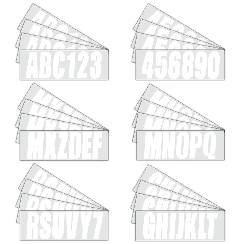 Set of 4 Marine Alpha-Numeric Registration Numbers & Letters Stickers