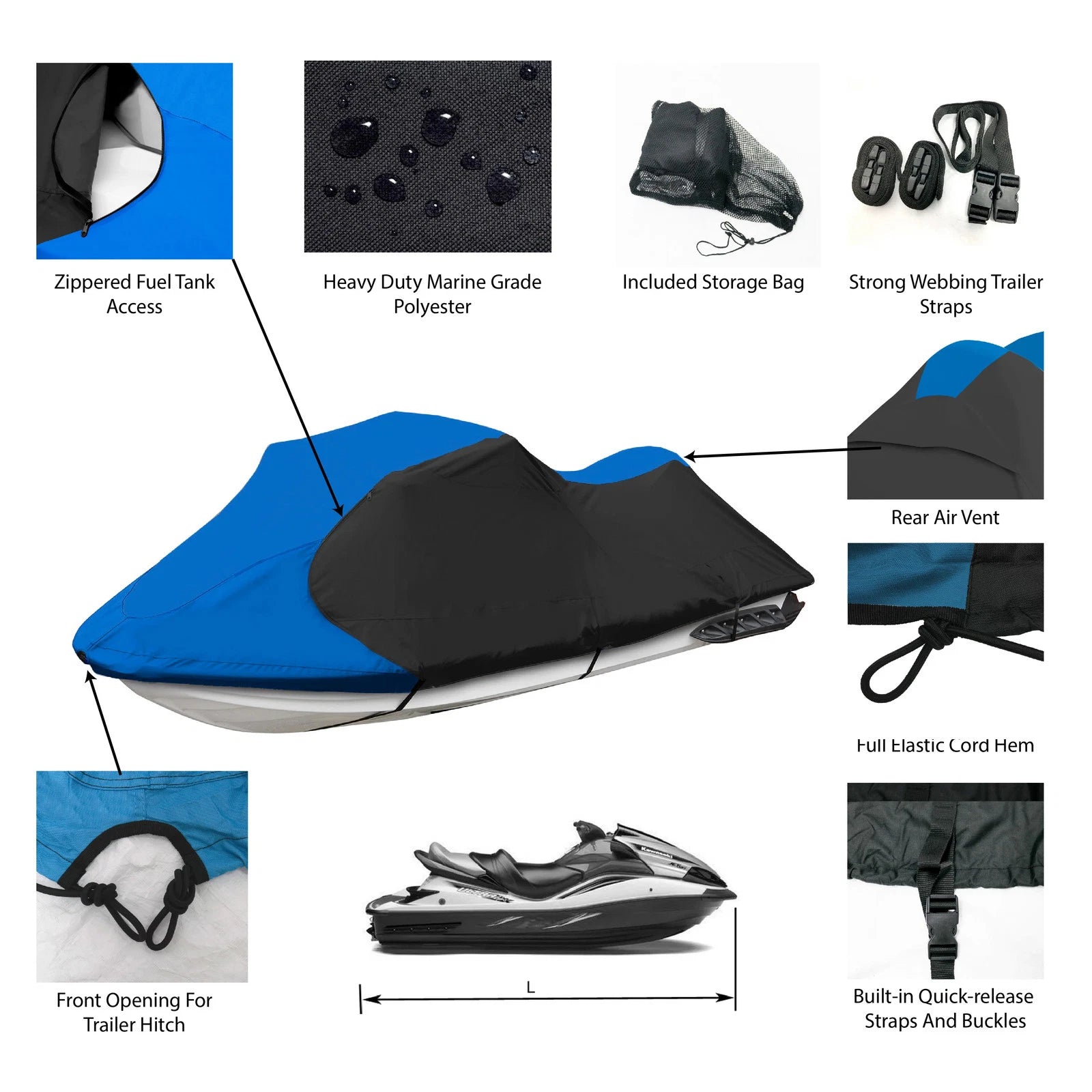 Sea Doo GTR 215 Jet Ski Cover (2012–2015) Waterproof Trailerable