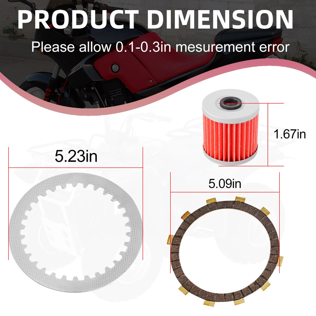 Clutch Friction Plates & Gasket Kit for Kawasaki Ninja 250R EX250F (1986–2007)