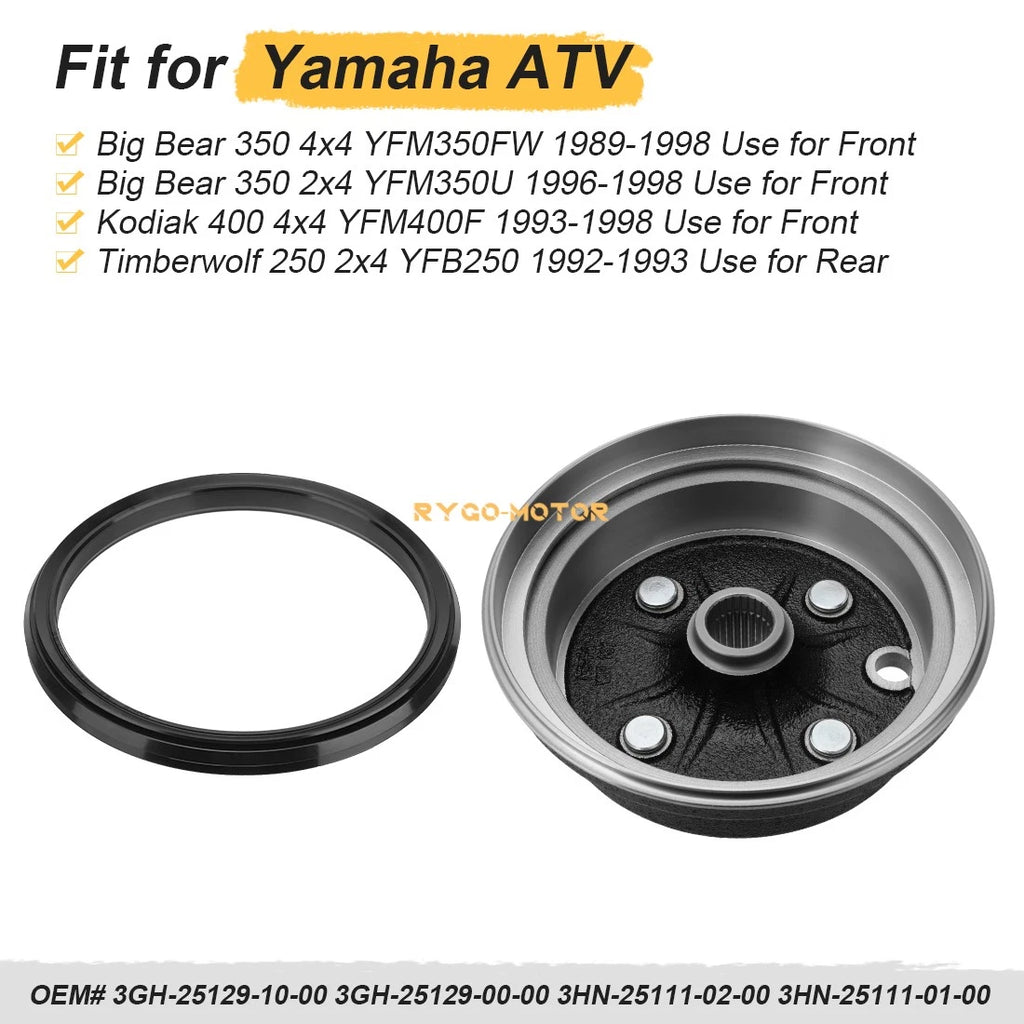 Rear Wheel Brake Drum Hub w/Seal for Yamaha Timberwolf 250 (1992–1993)