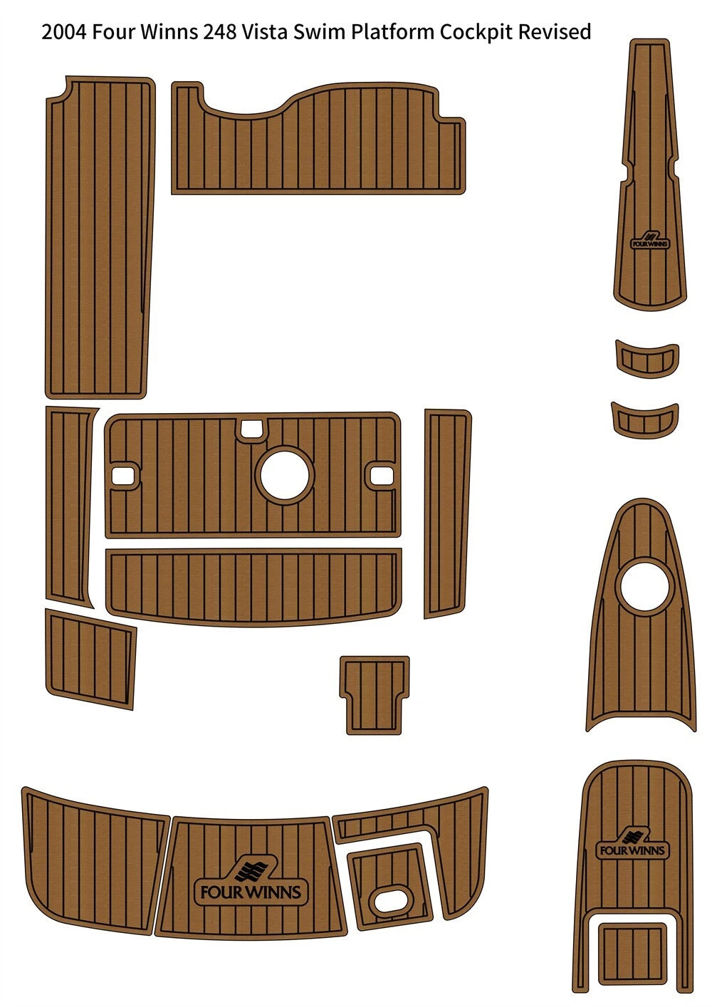 EVA Foam Teak Floor Pad for Four Winns 248 Vista (2004)