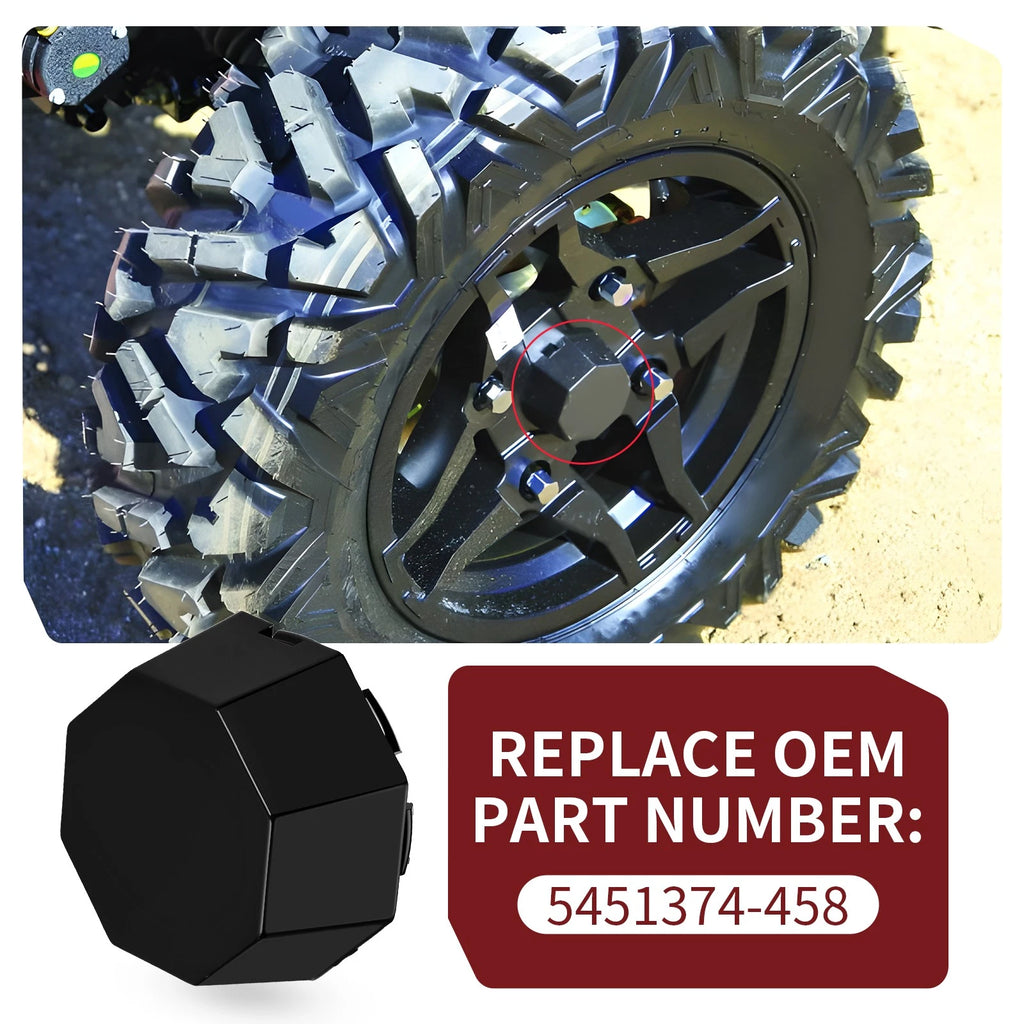 2X Matte Black Hub Cap Cover for Polaris Sportsman SP 570 (2015–2019)