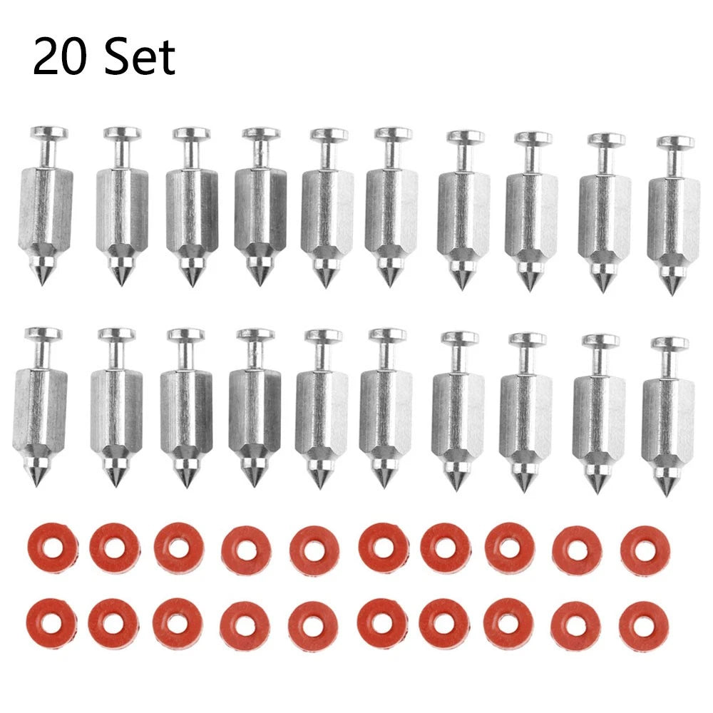 20Pcs Carburetor Float Valve Needle Seat Kit for B&S 398188 (N/A)