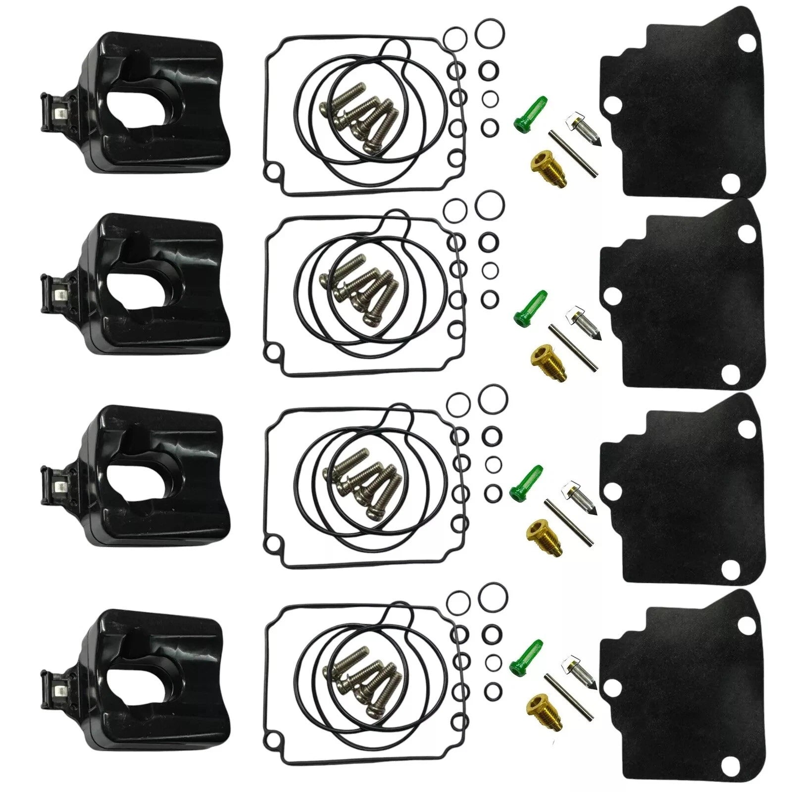 Set of 4 Carburetor Kits for Yamaha/Mariner/Mercury 75hp-100hp (1978–2000) 67F-W0093-00-00