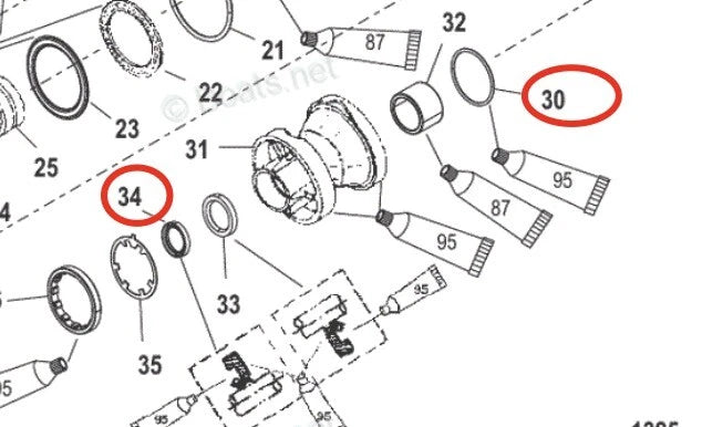 Lower Unit Seal Kit for Mercury Marine 2-Stroke 65-225 HP (26-76868, 26-12224)