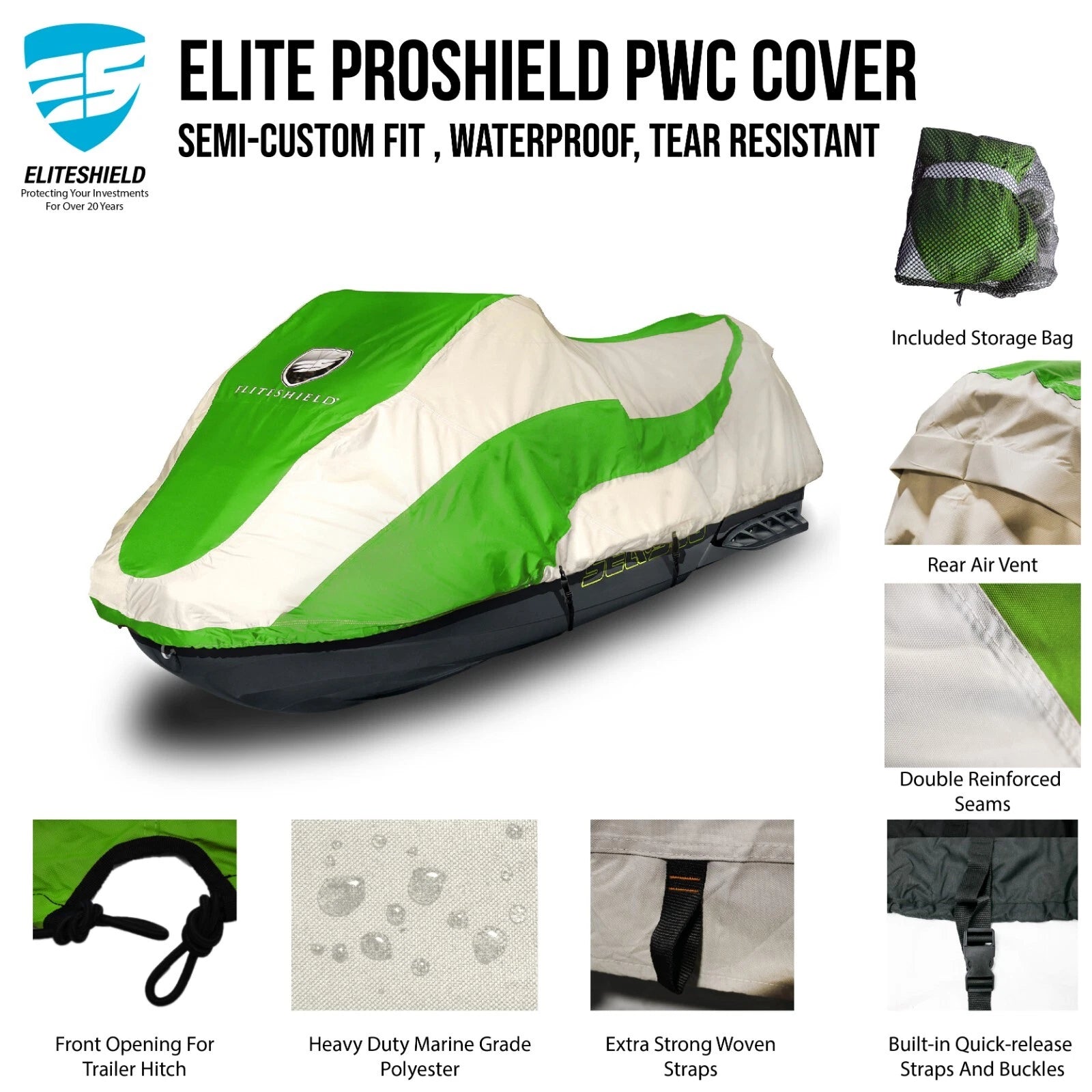 Waterproof Cover for Polaris Freedom Virage Jet Ski (600D)