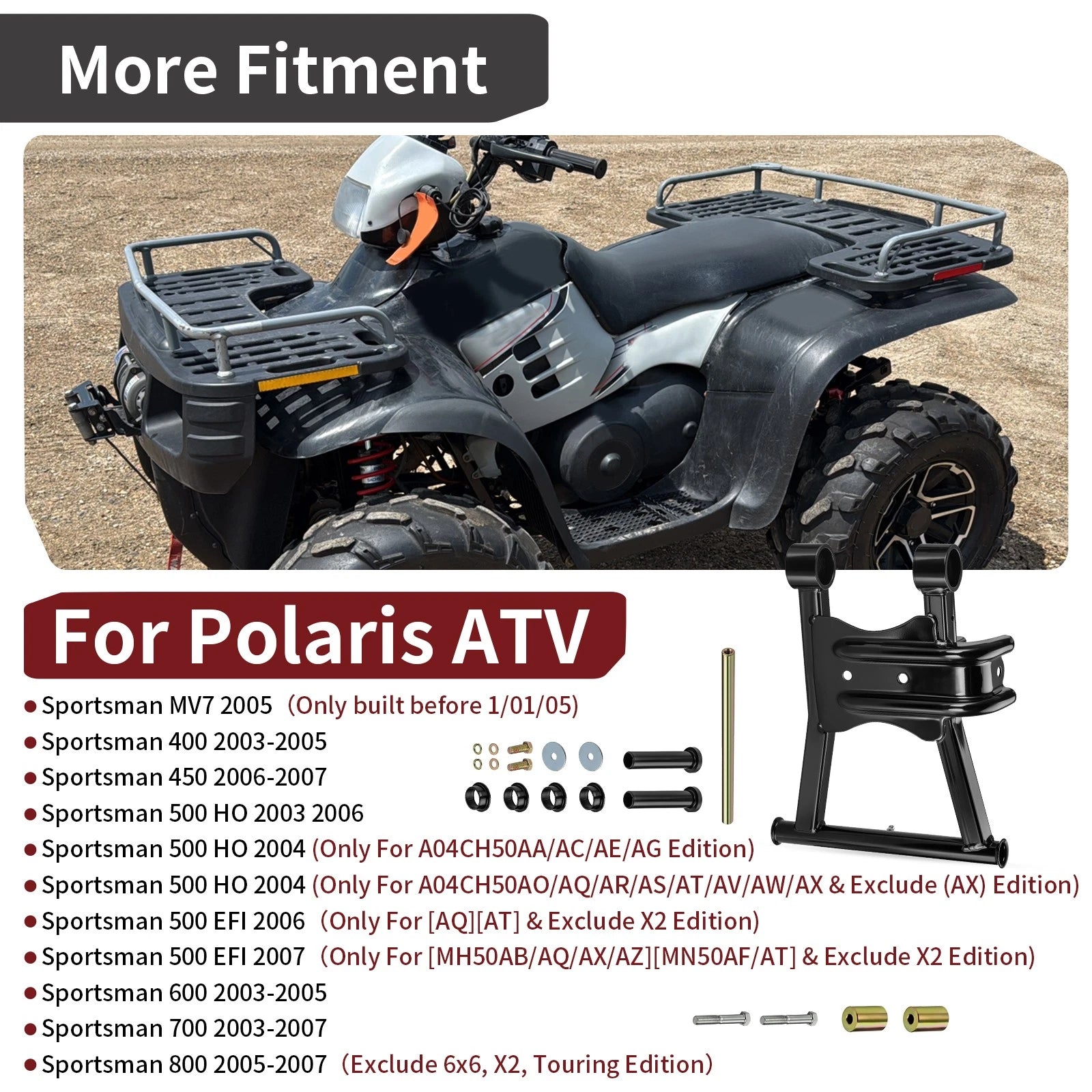 Rear Lower Right A-Arm w/ Bushing Kit for Polaris Sportsman 450 700 (2006–2007)