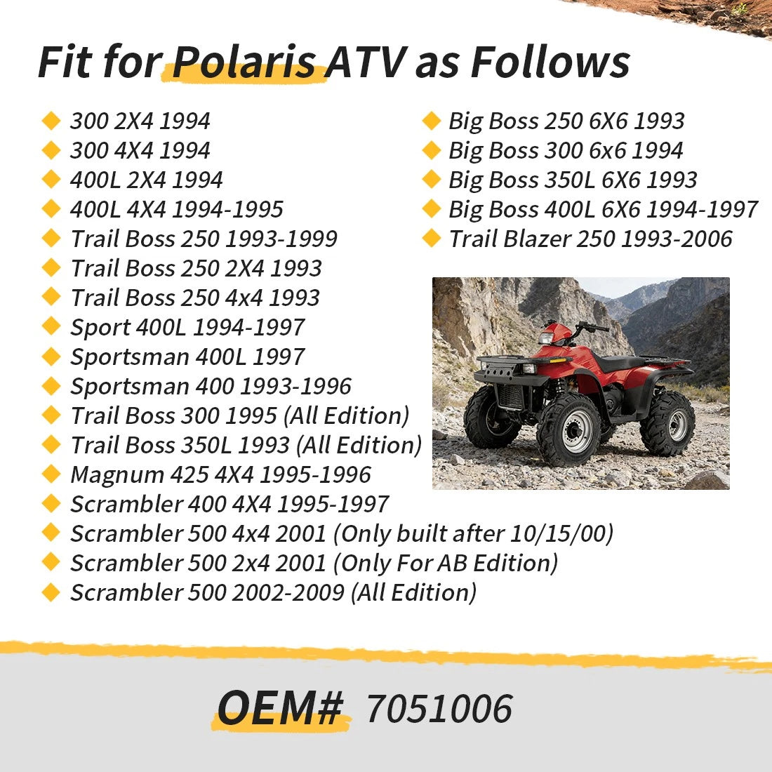 Aluminum Fuel Valve Petcock for Polaris Trail Boss, Blazer, Scrambler, Sportsman