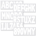 Set of 4 Personalized Boat Registration Decals A-Z & 0-9 White
