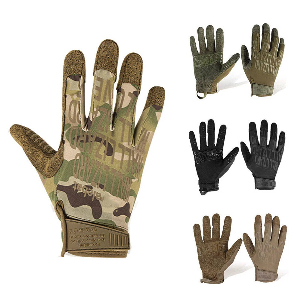 Tactical Touch Screen Full Finger Motorcycle Gloves - Anti Slip, Breathable