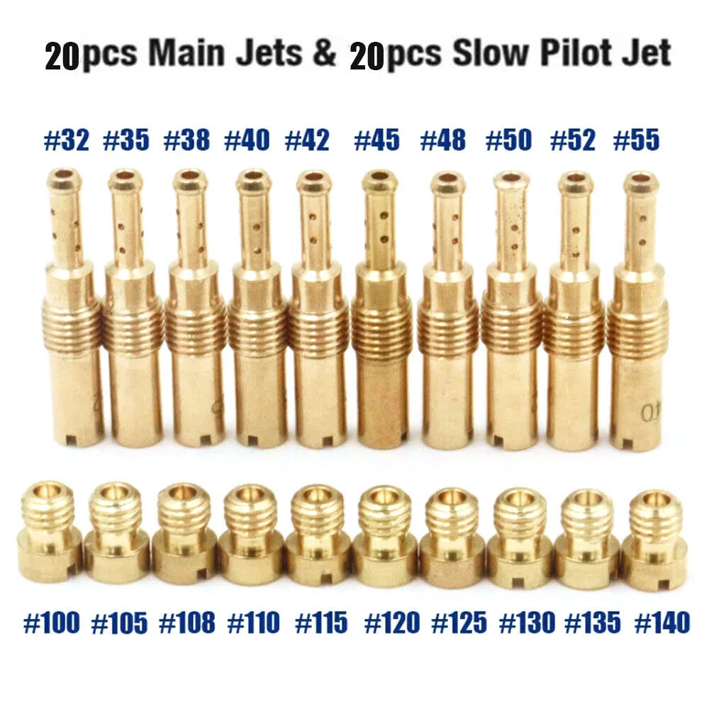 20Pcs Main & Slow Jet Kit for PWK Keihin OKO CVK PE Carburetor