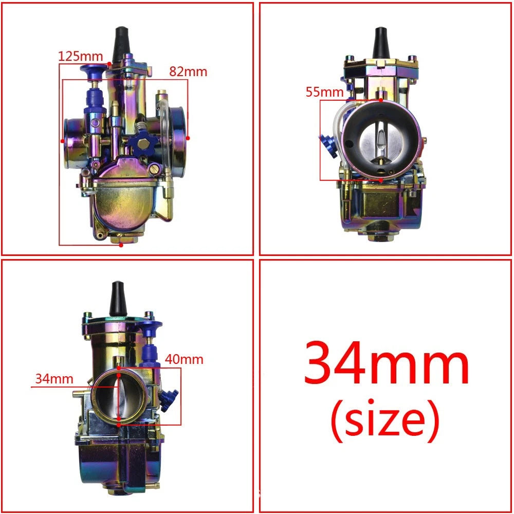 34mm Carburetor with Power Jet Kit for ATV 250cc-300cc (2/4 Stroke)