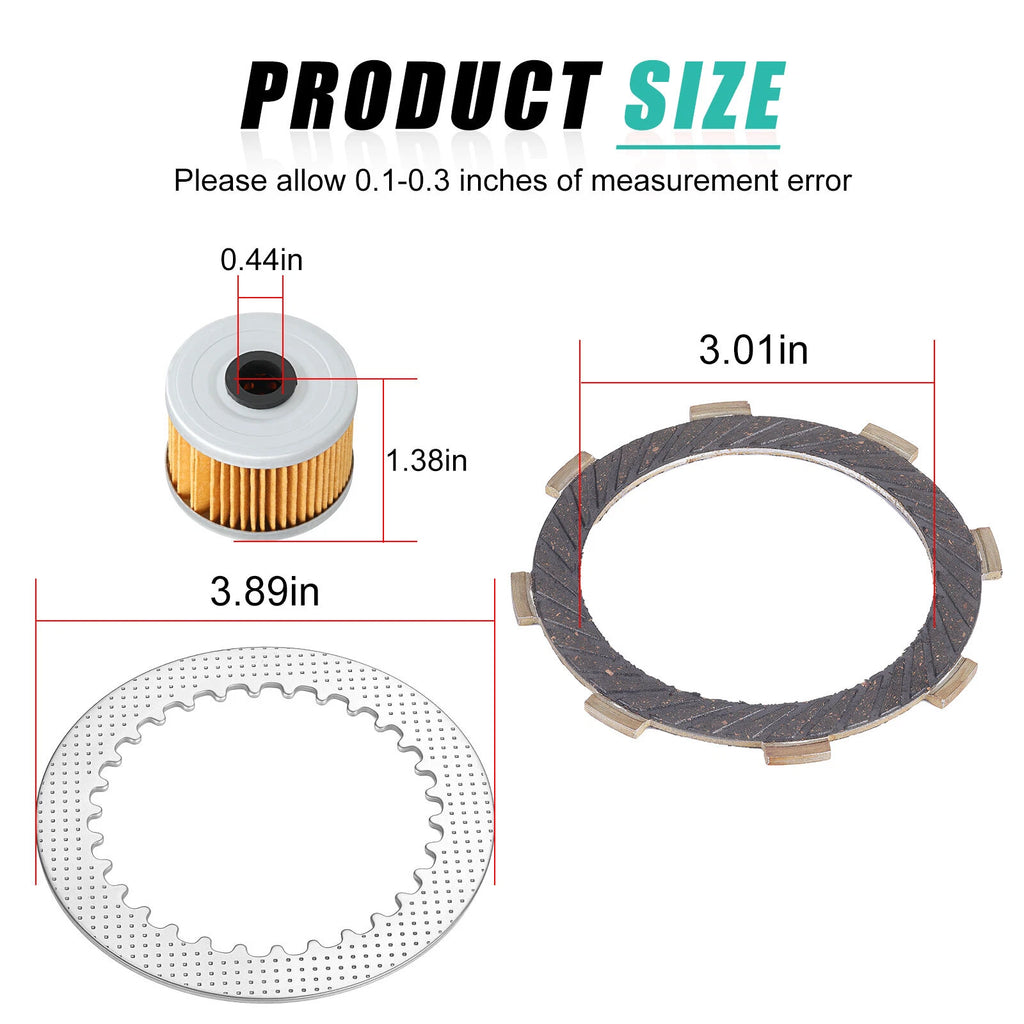 Clutch Friction Steel Plates Kit w/ Gasket for Kawasaki KLX110 KLX110L (2002–2024)