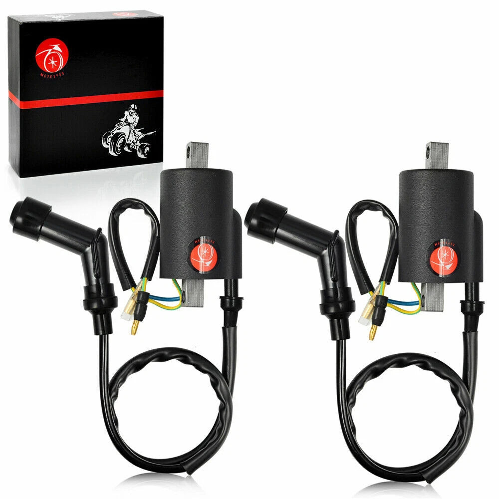 Set of 2 Ignition Coils and Caps for Honda CB350/CL/SL350/CB/CL/CJ360 Twins
