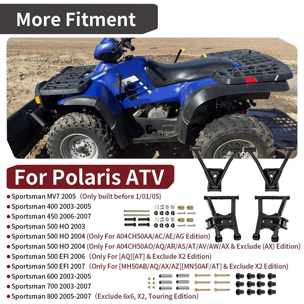 Rear Upper Lower A-Arm Kit for Polaris Sportsman 700 (2003–2007)