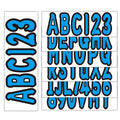 Set of 4 Boat Numbers and Letters Decal Stickers A-Z 0-9 Blue