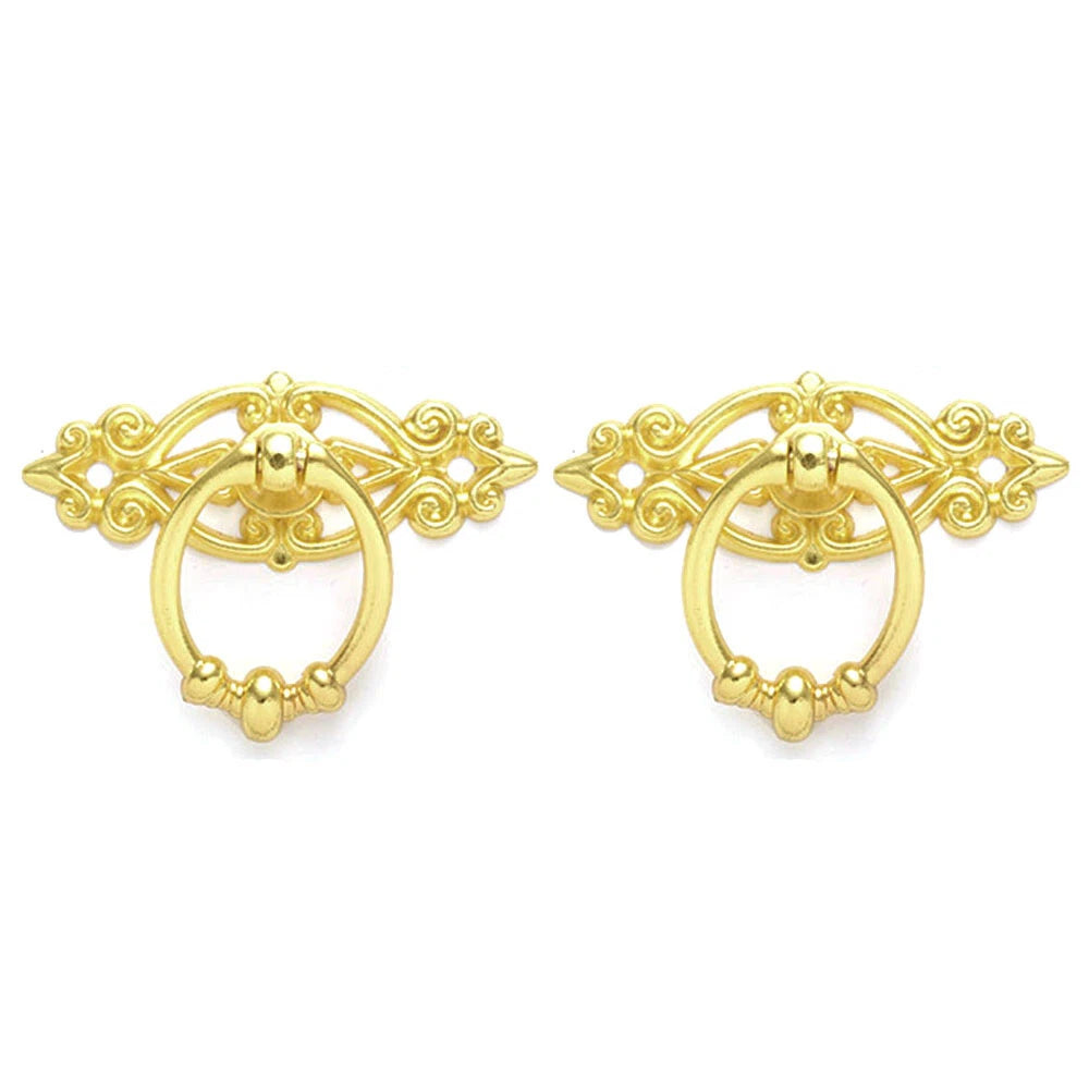 2Pcs Antique Handle Knob Ring Pulls for Cabinet Door Drawer Hardware