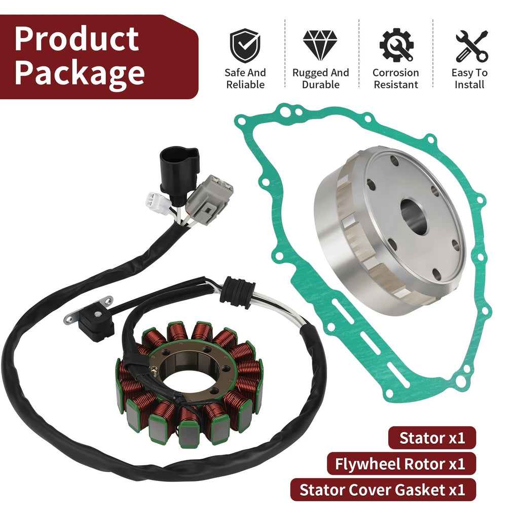 Flywheel Rotor & Stator w/ Gasket for Yamaha Rhino 700 YXR700F (2008–2013)