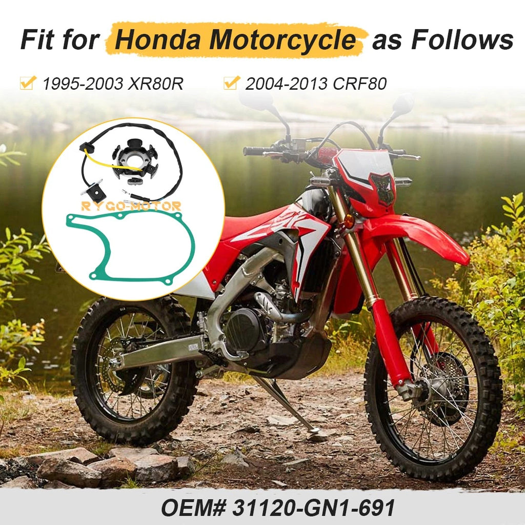 Stator w/ Cover Gasket for Honda CRF80F XR80R (1995–2013) 31120-GN1-691