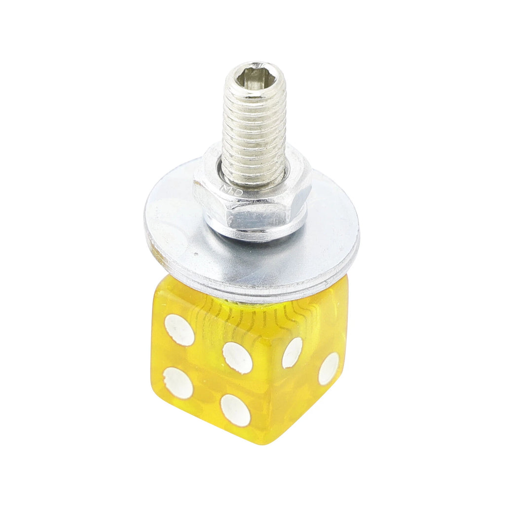 Set of 4 M6 Plastic License Plate Frame Screws Bolts Yellow for Universal