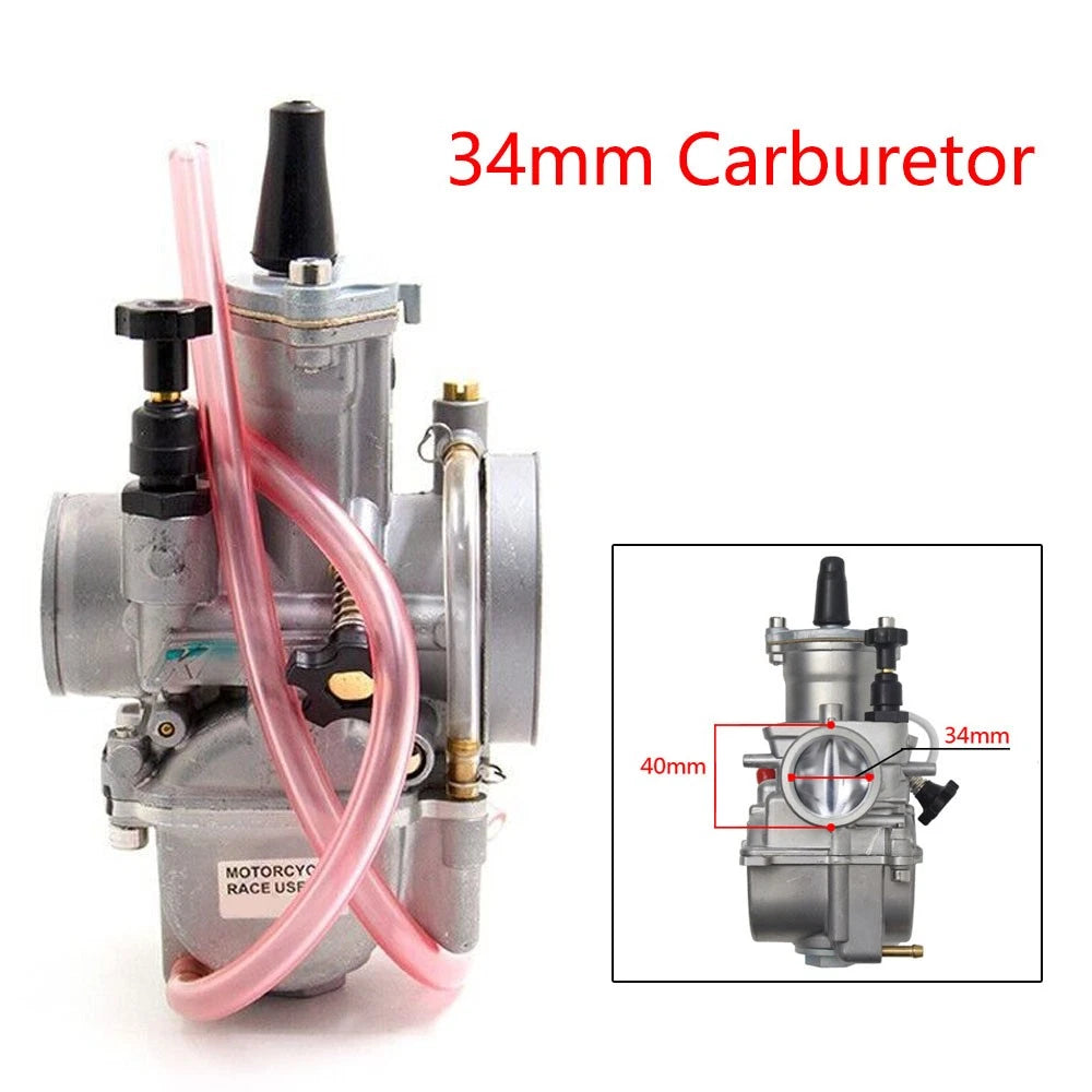 34mm Carburetor for PWK34 Keihin KOSO OKO Dirt Pit Bike ATV Go Kart
