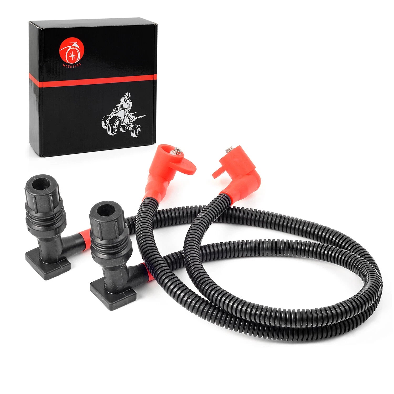 2Pc Ignition Coil Spark Plug Wire for Polaris RZR 4 800 (2011–2014)