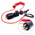 Ignition Switch Key & Lanyard Assembly for OMC Johnson Evinrude (1970–2000)