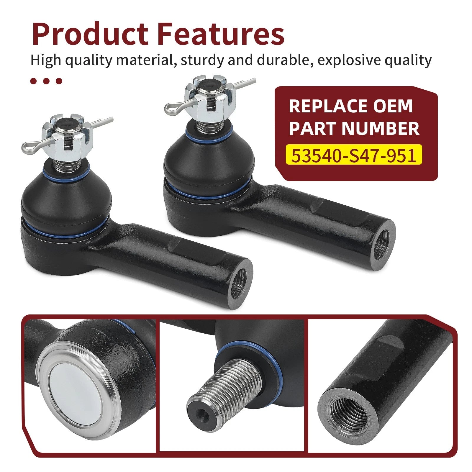 Tie Rod End Kit for Honda Pioneer 700 SXS700M2 (2014–2024) 53540-S47-951