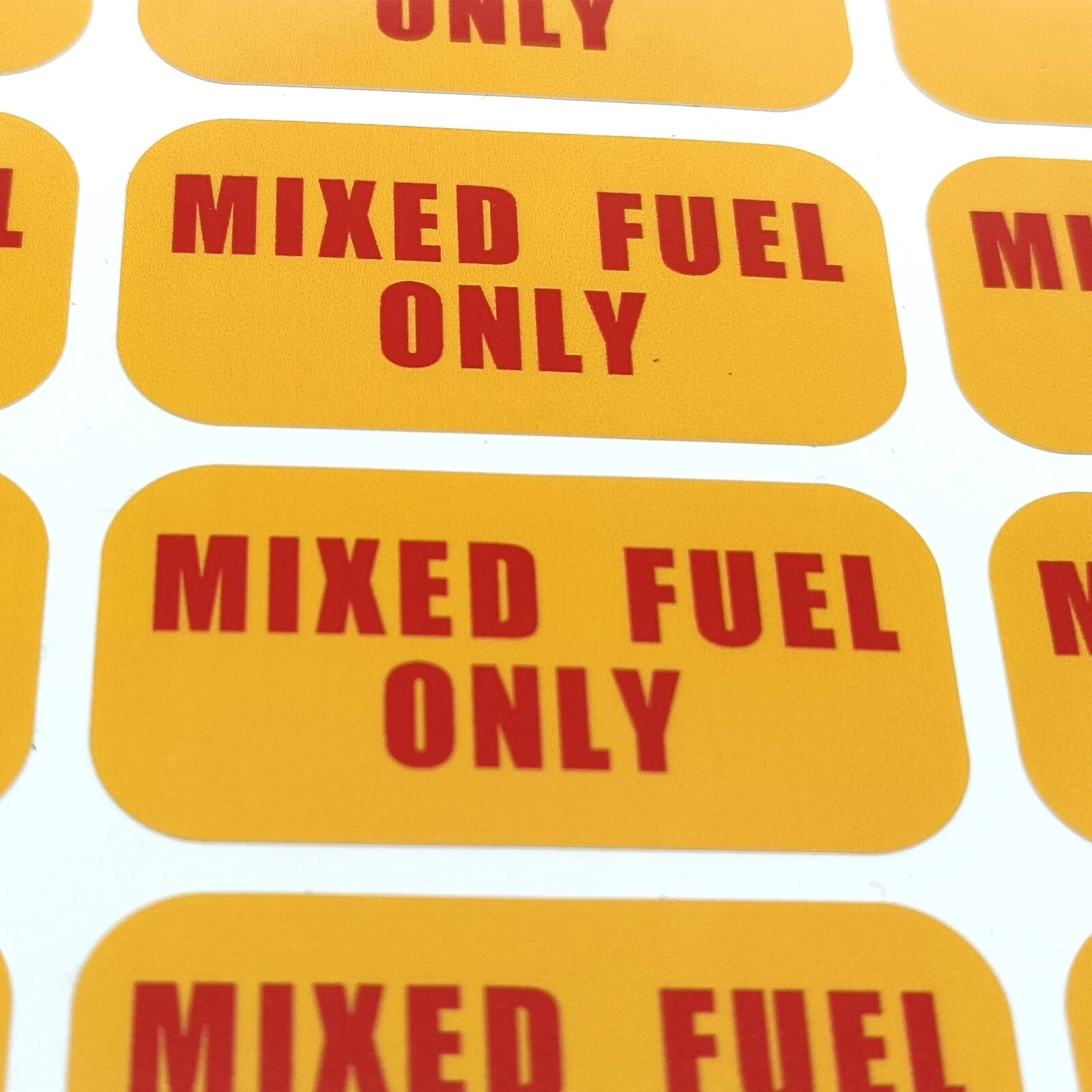Mixed Fuel Only Sticker for Automotive Use - Weather Proof