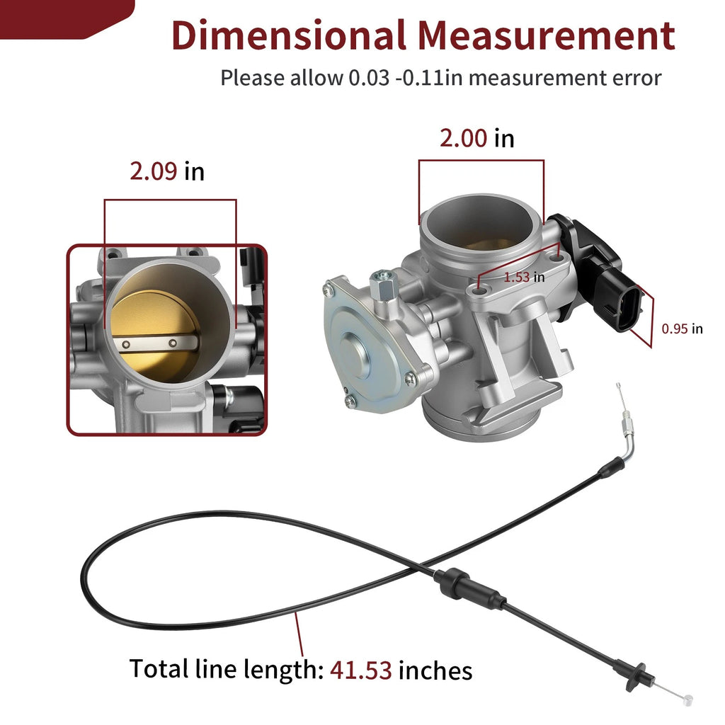 Throttle Body Assembly w/ Cable 3131704 for Polaris Sportsman 550 Touring (2010–2011)