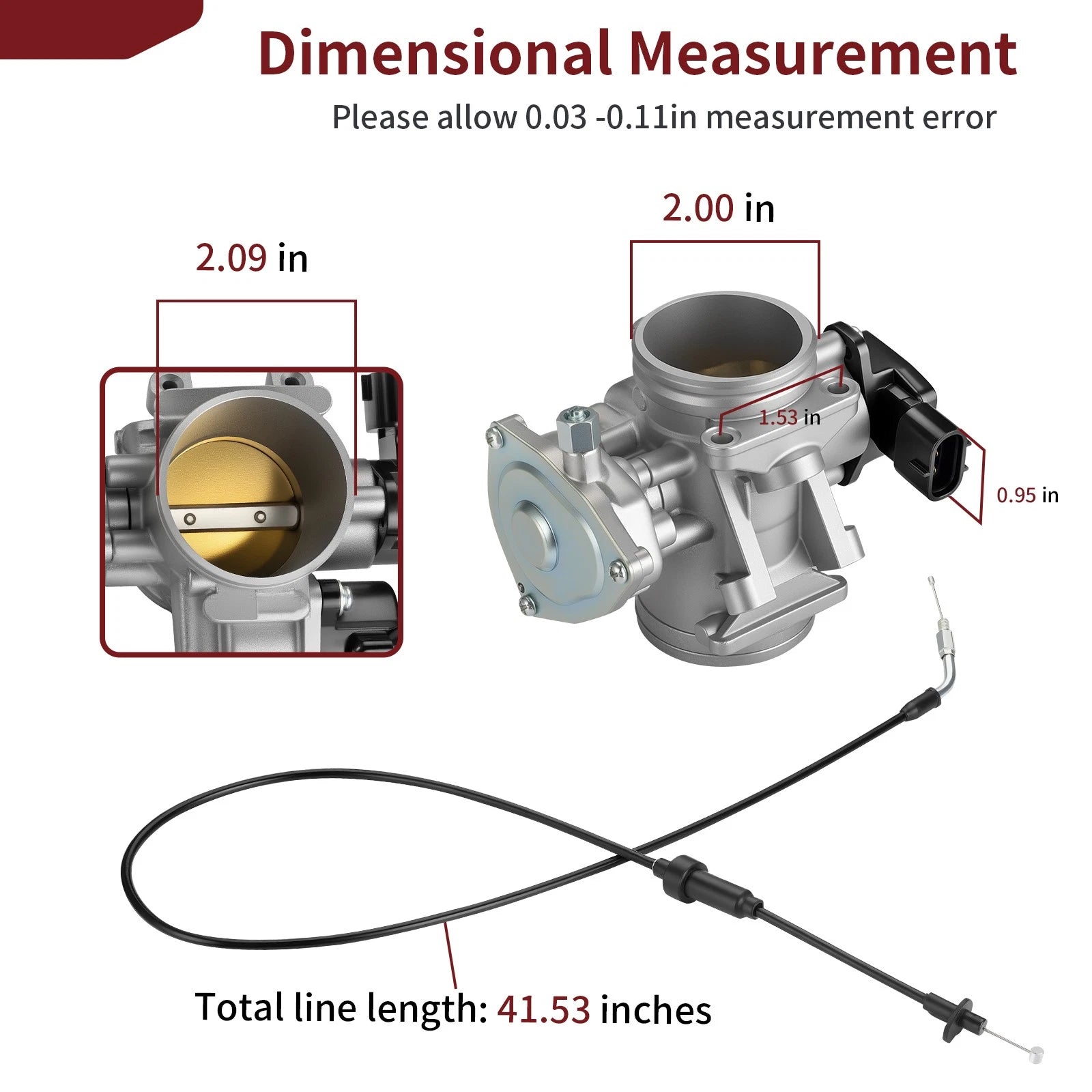 Throttle Body Assembly w/ Cable 3131704 for Polaris Sportsman 550 Touring (2010–2011)