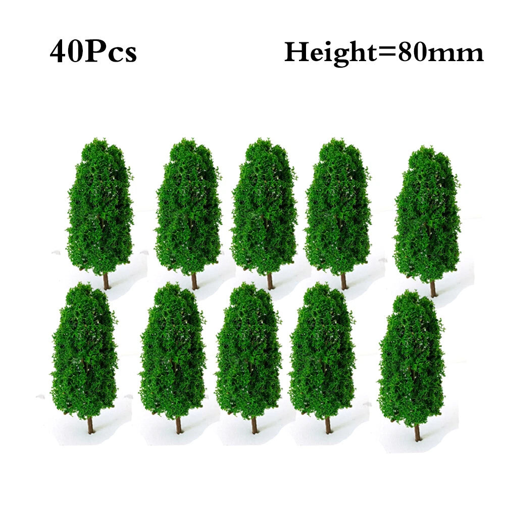 40Pcs Model Trees for DIY Train Railroad Layout HO OO Scale 8cm
